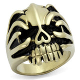 IP Antique Copper Stainless Steel Ring with Epoxy  in Jet