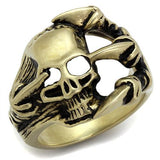 IP Antique Copper Stainless Steel Ring with Epoxy  in Jet