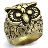 IP Antique Copper Stainless Steel Ring with Epoxy  in Jet