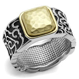 Two-Tone IP Gold (Ion Plating) Stainless Steel Ring with Epoxy  in Jet