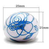 High polished (no plating) Stainless Steel Ring with Epoxy  in No Stone