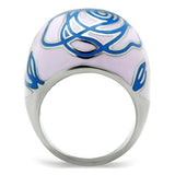 High polished (no plating) Stainless Steel Ring with Epoxy  in No Stone