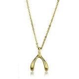 IP Gold(Ion Plating) Stainless Steel Chain Pendant with No Stone