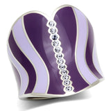 High polished (no plating) Stainless Steel Ring with Top Grade Crystal  in Sea Blue