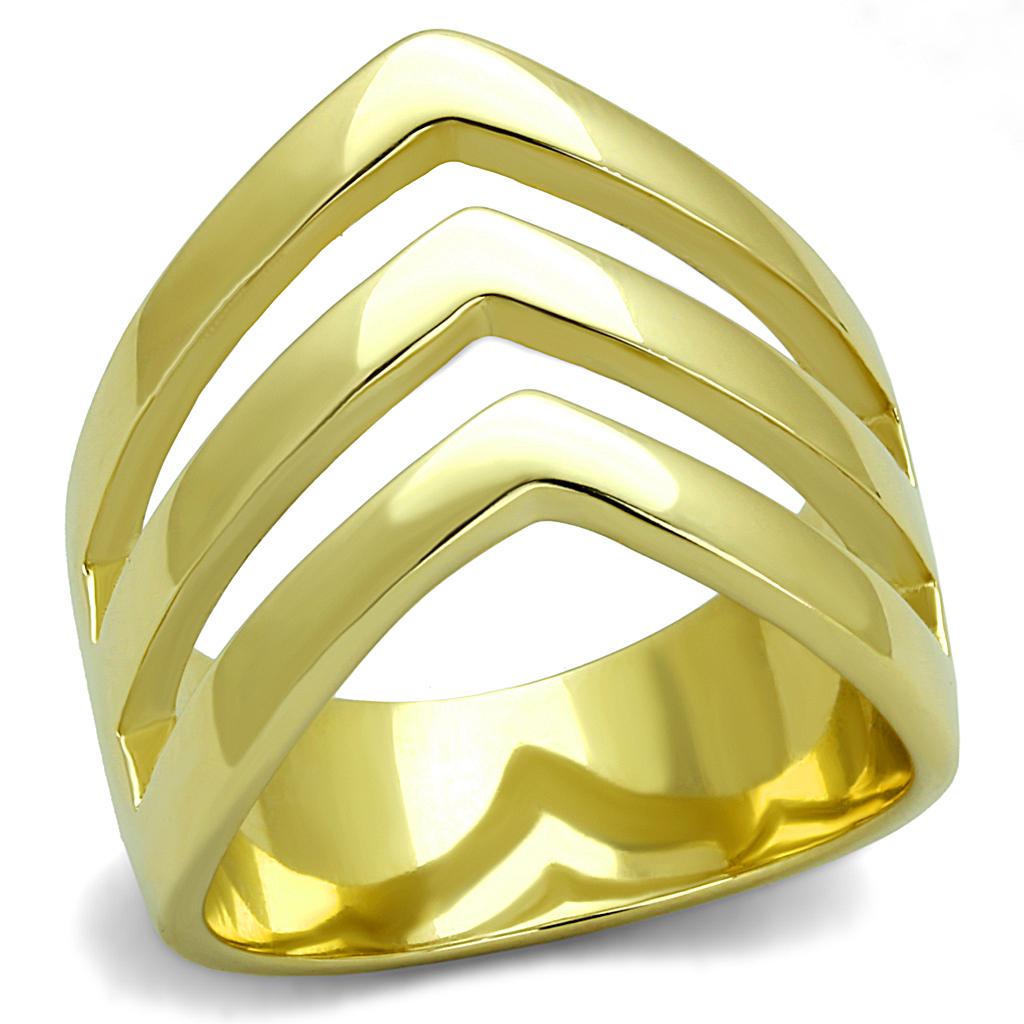 IP Gold(Ion Plating) Stainless Steel Ring with No Stone
