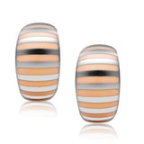 High polished (no plating) Stainless Steel Earrings with Epoxy  in No Stone