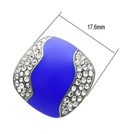 High polished (no plating) Stainless Steel Earrings with Top Grade Crystal  in Clear
