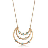 IP Rose Gold(Ion Plating) Stainless Steel Necklace with Top Grade Crystal  in Multi Color