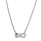High polished (no plating) Stainless Steel Necklace with AAA Grade CZ  in Clear