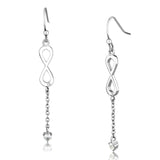 High polished (no plating) Stainless Steel Earrings with AAA Grade CZ  in Clear