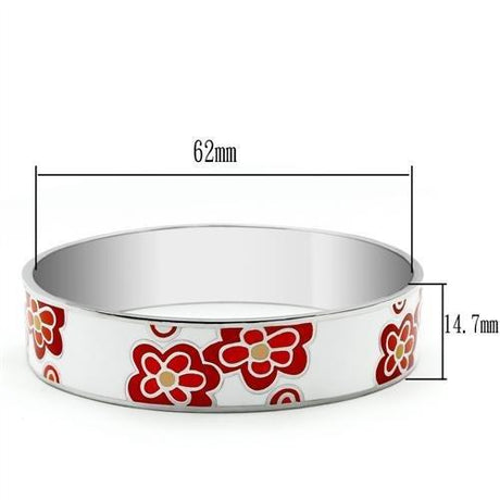 High polished (no plating) Stainless Steel Bangle with Epoxy  in No Stone