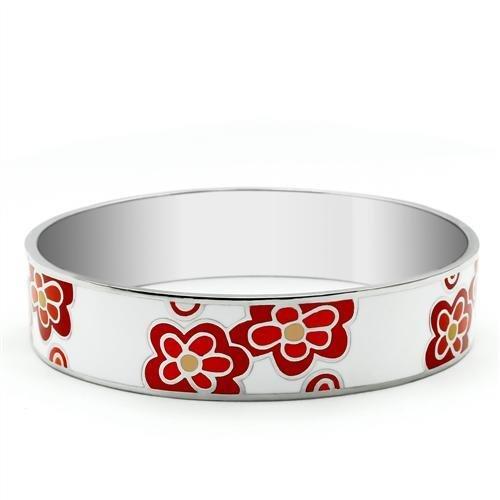 High polished (no plating) Stainless Steel Bangle with Epoxy  in No Stone