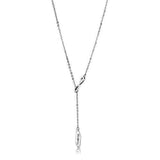 High polished (no plating) Stainless Steel Necklace with Top Grade Crystal  in Clear