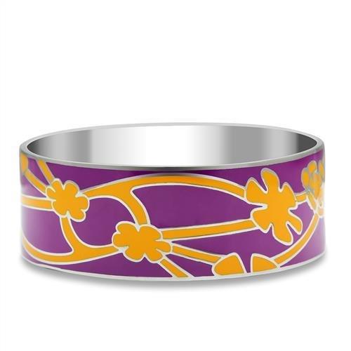 High polished (no plating) Stainless Steel Bangle with Epoxy  in No Stone