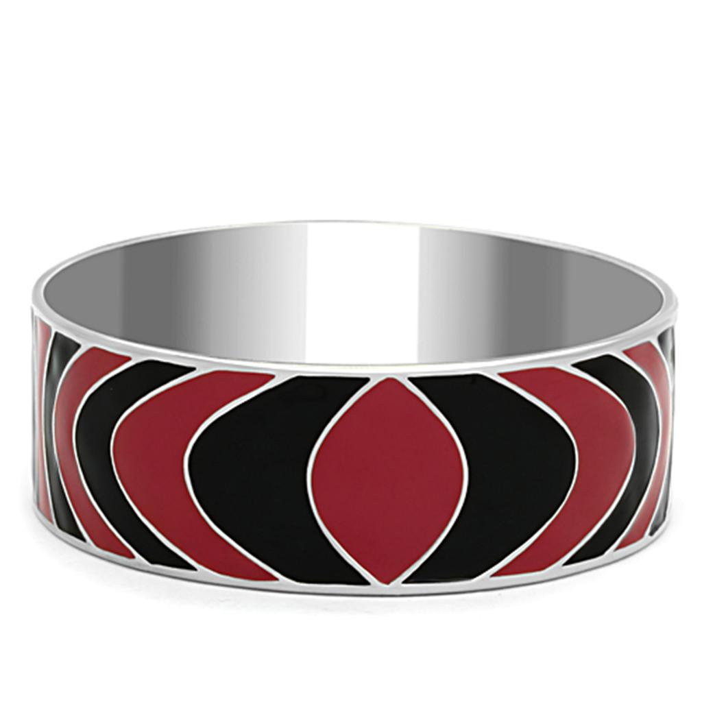 High polished (no plating) Stainless Steel Bangle with Epoxy  in Multi Color