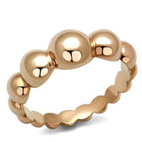 IP Rose Gold(Ion Plating) Stainless Steel Ring with No Stone