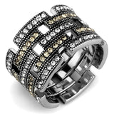 High polished (no plating) Stainless Steel Ring with Top Grade Crystal  in Multi Color