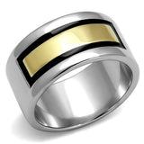 Two-Tone IP Gold (Ion Plating) Stainless Steel Ring with Epoxy  in Jet