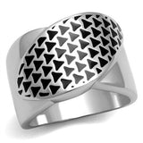 High polished (no plating) Stainless Steel Ring with Epoxy  in Jet