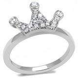 High polished (no plating) Stainless Steel Ring with AAA Grade CZ  in Clear