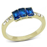 IP Gold(Ion Plating) Stainless Steel Ring with Synthetic Synthetic Glass in Montana