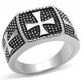 High polished (no plating) Stainless Steel Ring with Epoxy  in Jet
