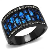 IP Black(Ion Plating) Stainless Steel Ring with Synthetic Synthetic Glass in Montana