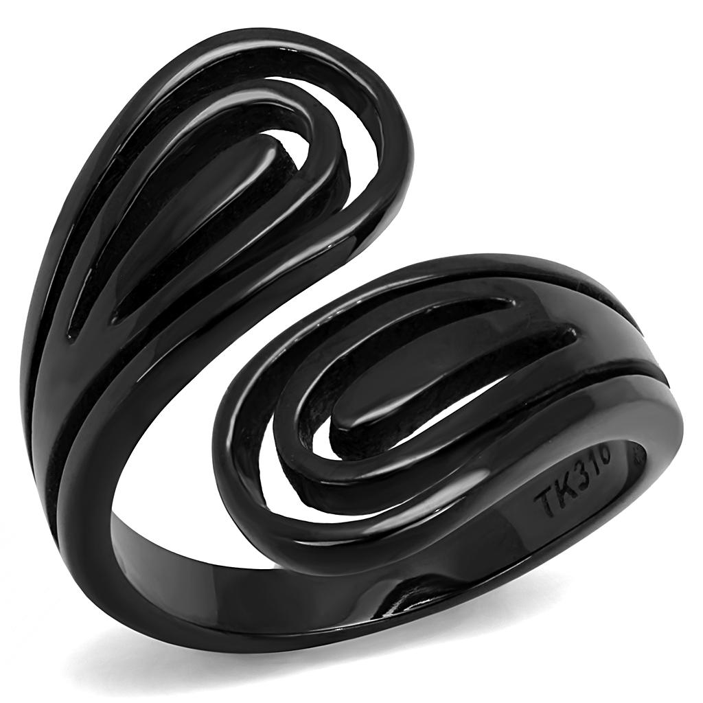 IP Black(Ion Plating) Stainless Steel Ring with No Stone