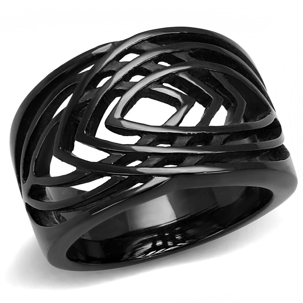 IP Black(Ion Plating) Stainless Steel Ring with No Stone