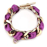 IP Rose Gold(Ion Plating) Stainless Steel Bracelet with Top Grade Crystal  in Rose