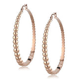IP Rose Gold(Ion Plating) Stainless Steel Earrings with No Stone