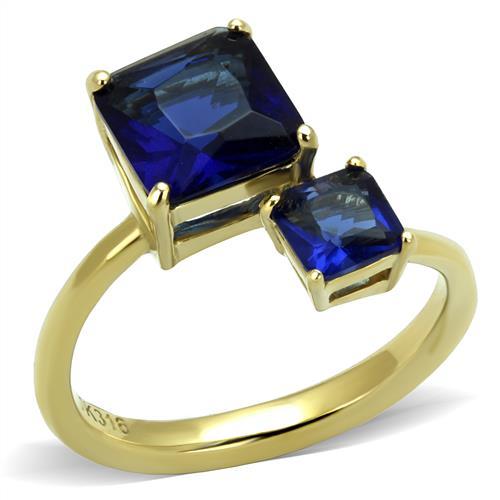 IP Gold(Ion Plating) Stainless Steel Ring with Synthetic Synthetic Glass in Montana