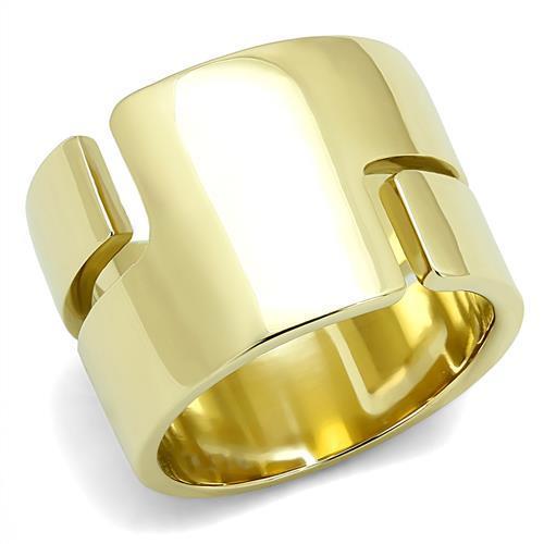 IP Gold(Ion Plating) Stainless Steel Ring with No Stone