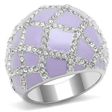 High polished (no plating) Stainless Steel Ring with Top Grade Crystal  in Clear