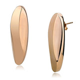 IP Rose Gold(Ion Plating) Stainless Steel Earrings with No Stone