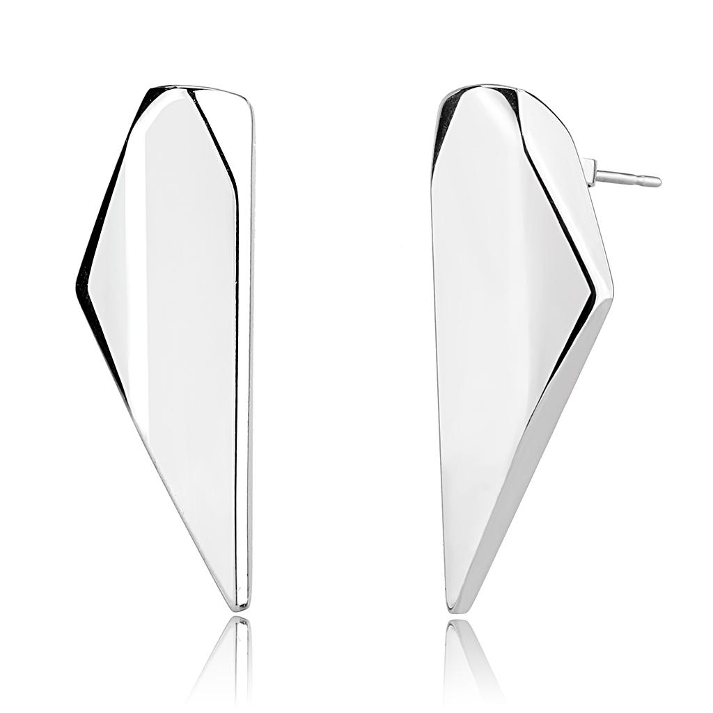 Rhodium Stainless Steel Earrings with No Stone