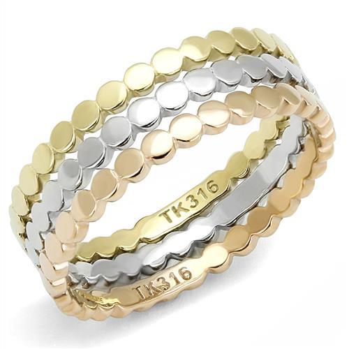 IP Gold & IP Rose Gold (Ion Plating) Stainless Steel Ring with No Stone