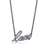 IP Black(Ion Plating) Stainless Steel Chain Pendant with AAA Grade CZ  in Multi Color