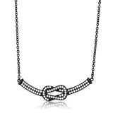 IP Black(Ion Plating) Stainless Steel Chain Pendant with AAA Grade CZ  in Clear