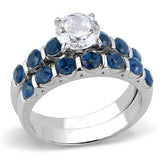 High polished (no plating) Stainless Steel Ring with AAA Grade CZ  in Clear