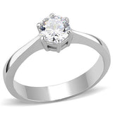 High polished (no plating) Stainless Steel Ring with AAA Grade CZ  in Clear