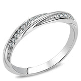 High polished (no plating) Stainless Steel Ring with AAA Grade CZ  in Clear