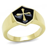 IP Gold(Ion Plating) Stainless Steel Ring with Epoxy  in Jet