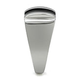 High polished (no plating) Stainless Steel Ring with Epoxy  in Jet