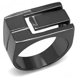 IP Light Black  (IP Gun) Stainless Steel Ring with No Stone