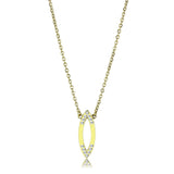 IP Gold(Ion Plating) Stainless Steel Necklace with Top Grade Crystal  in Clear