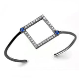 IP Light Black  (IP Gun) Stainless Steel Bangle with Top Grade Crystal  in Montana