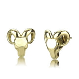 IP Gold(Ion Plating) Stainless Steel Earrings with No Stone