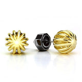 IP Gold+ IP Black (Ion Plating) Stainless Steel Earrings with No Stone