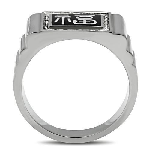 High polished (no plating) Stainless Steel Ring with Top Grade Crystal  in Clear